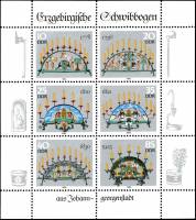 (1986-076) Лист (6 м 2х3) Германия (ГДР) "Канделябры"    Рождественские подсвечники III O