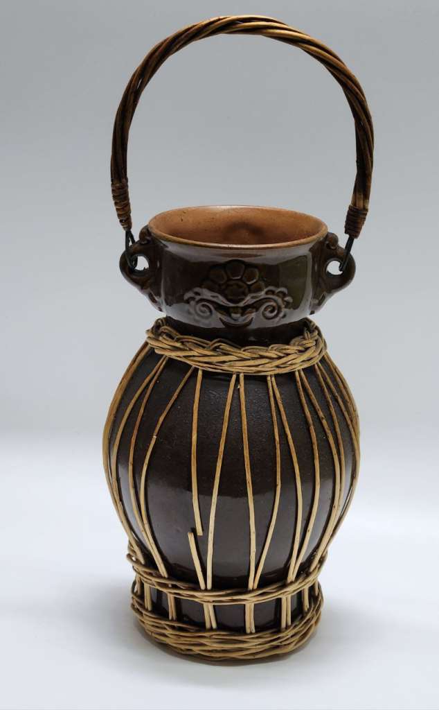 Кувшин Ваза керамика в оплетке с ручкой 