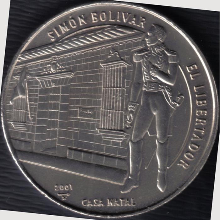 (2001) Монета Куба 2001 год 1 песо &quot;Симон Боливар&quot;  Медь-Никель  UNC