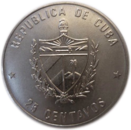 (1989) Монета Куба 1989 год 25 центаво &quot;Александр фон Гумбольдт&quot;  Медь-Никель  UNC