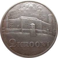 (1930) Монета Эстония 1930 год 2 кроны "Таллин. Замок Тоомпеа"  Серебро Ag 500  VF