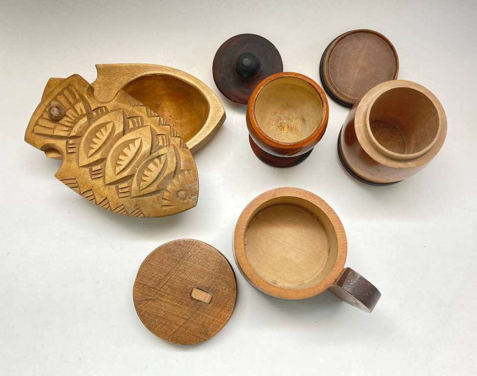 Шкатулки с крышками, дерево, СССР
