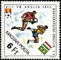 (1982-012) Марка Венгрия "Венгрия-Бразилия 1966"    ЧМ по футболу 1982 Испания II Θ