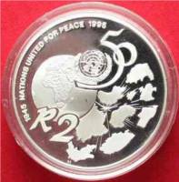 () Монета ЮАР (Южная Африка) 1995 год 2  ""   Биметалл (Серебро - Ниобиум)  UNC