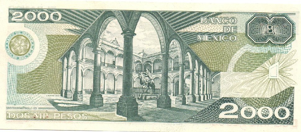 (,) Банкнота Мексика 1984 год 2 000 песо &quot;Хусто Сьерра&quot;   UNC