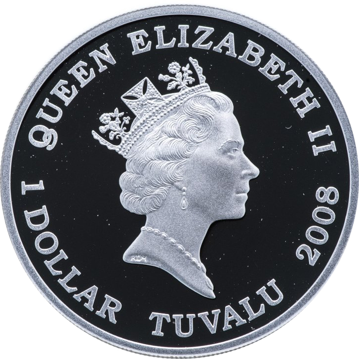 (2008) Монета Тувалу 2008 год 1 доллар &quot;Митсубиси A6M Зеро&quot;  Серебро Ag 999  PROOF