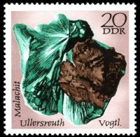 (1972-009) Марка Германия (ГДР) "Малахит"    Минералы III O