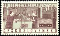 (1963-027) Марка Чехословакия "Радио"    40-летие Чехословацкого радиовещания I Θ
