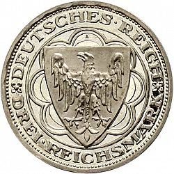 (1931a) Монета Германия (Веймар) 1931 год 3 марки   300 восстановления Магдебурга Серебро Ag 500  UN