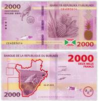 (2018) Банкнота Бурунди 2018 год 2 000 франков "Карта"   UNC