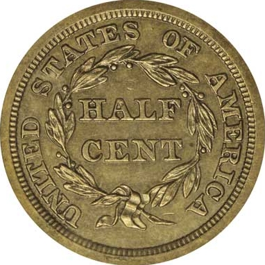(1856) Монета США 1856 год 1/2 цента    PROOF