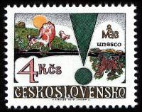 (1979-031) Марка Чехословакия "Корова"    ЮНЕСКО. Человек и биосфера III Θ