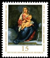 (1976-092) Марка Германия (ГДР) "Дева Мария"    Картины III Θ