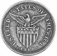 (№1918km173) Монета Филиппины 1918 год 5 Centavos (Мул)