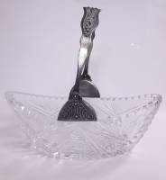 Конфетница, хрусталь, мельхиор (сост. на фото)