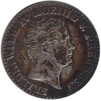 Монета Пруссия 1852 год 2 1/2 гроша (1/12 талера) А, VF
