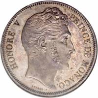 (№1837km96) Монета Монако 1837 год 5 Francs