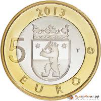 (023) Монета Финляндия 2013 год 5 евро "Сатакунта" 2. Диаметр 27,25 мм Биметалл  VF