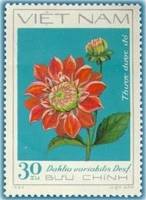 (1982-044) Марка Вьетнам "Красные георгины"    Георгины III Θ