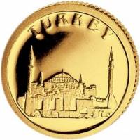 (№2008) Монета Либерия 2008 год 12 Dollars (Турции - Собор Святой Софии)