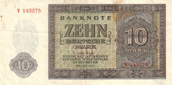 (№1948P-12a) Банкнота ГДР 1948 год &quot;10 Deutsche Mark&quot;