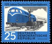 (1960-061) Марка Германия (ГДР) "Дизель-локомотив"    ЖД Германии III O