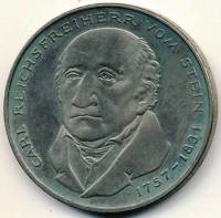 (1981G) Монета Германия (ФРГ) 1981 год 5 марок "Карл фон Штейн"  Никель  UNC