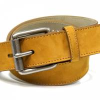 Ремень из нубука. Натуральная кожа. Ширина - 4 см, светло-коричневый.
