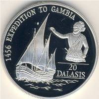 (№1993km34) Монета Гамбия 1993 год 20 Dalasis (Принц Генрих мореплаватель)