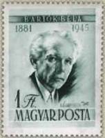 (1955-043a) Марка Венгрия "Бела Барток (Зеленая)"    День почтовой марки III O