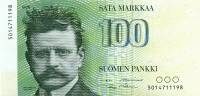 (1986) Банкнота Финляндия 1986 год 100 марок "Ян Сибелиус" Alenius - Makinen  UNC