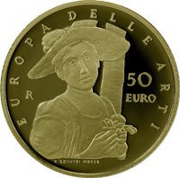 (№2010km336) Монета Италия 2010 год 50 Euro (Искусств в Европе - рожа мерсе Szinyei, Венгрия)
