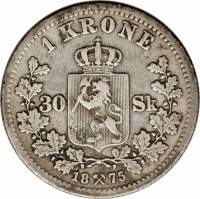 () Монета Норвегия 1875 год 1  ""   Биметалл (Серебро - Ниобиум)  UNC