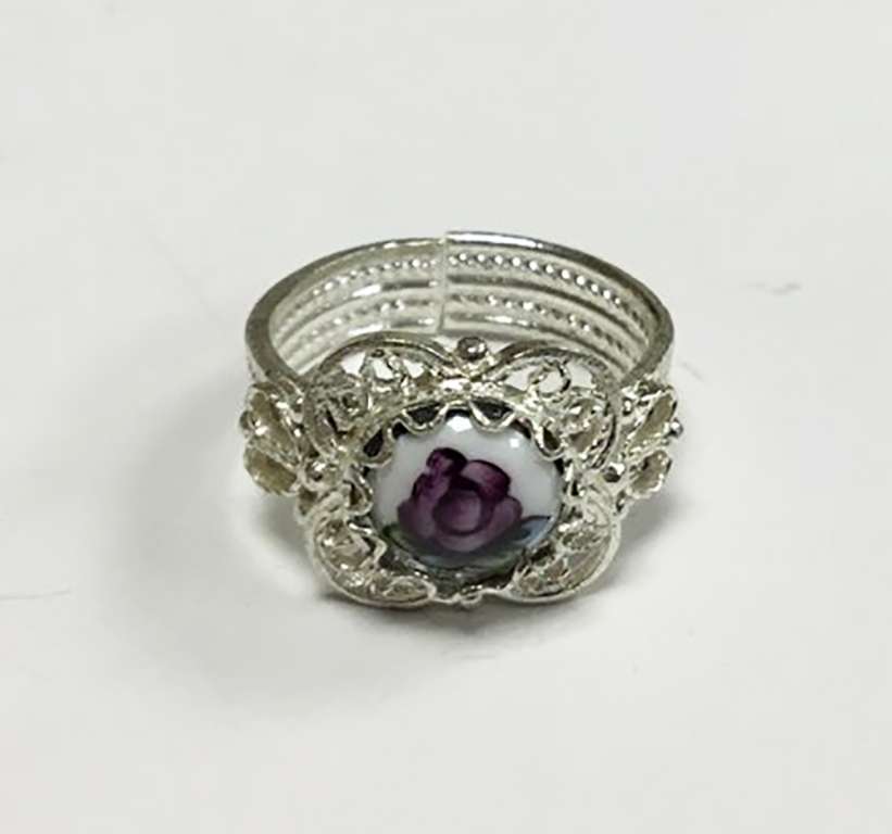 Перстень "Финифть", серебрение (сост. на фото)