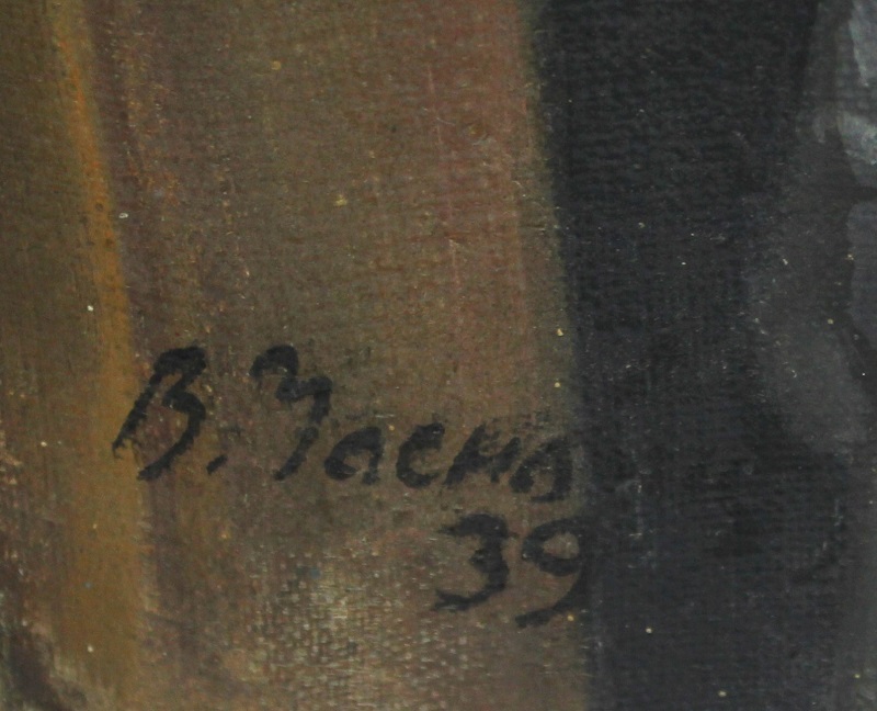 Картина маслом, 30*50 см., 1939г.,  деревянная рама, авт. Виктор Чеснойц (сост. на фото)