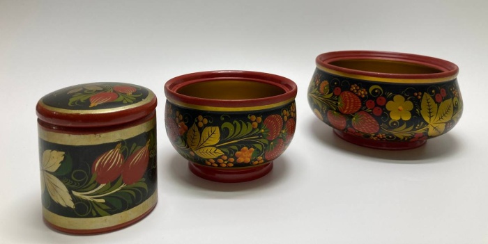 Банки Хохолома, 3 шт