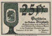 (№1921) Банкнота Германия 1921 год "25 Pfennig"