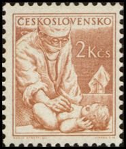 (1954-009) Марка Чехословакия &quot;Педиатр&quot; , III Θ