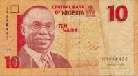 (,) Банкнота Нигерия 2009 год 10 найра "Альван Икоку" Бумага  UNC
