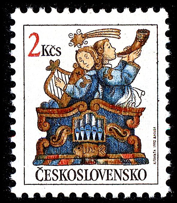 (1992-029) Марка Чехословакия &quot;Музыканты&quot; ,  III O