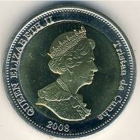 (№2008km33) Монета Тристан да Кунья 2008 год 25 Pence (Афалины)