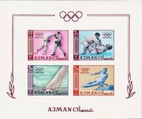 (№1965-2) Блок марок Эмират Аджман (ОАЭ) 1965 год "Летние Олимпийские Игры 1964 В Токио", Гашеный