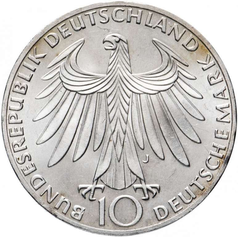 (1972j) Монета Германия (ФРГ) 1972 год 10 марок &quot;XX Летняя Олимпиада Мюнхен 1972 Атлеты&quot;  Серебро Ag