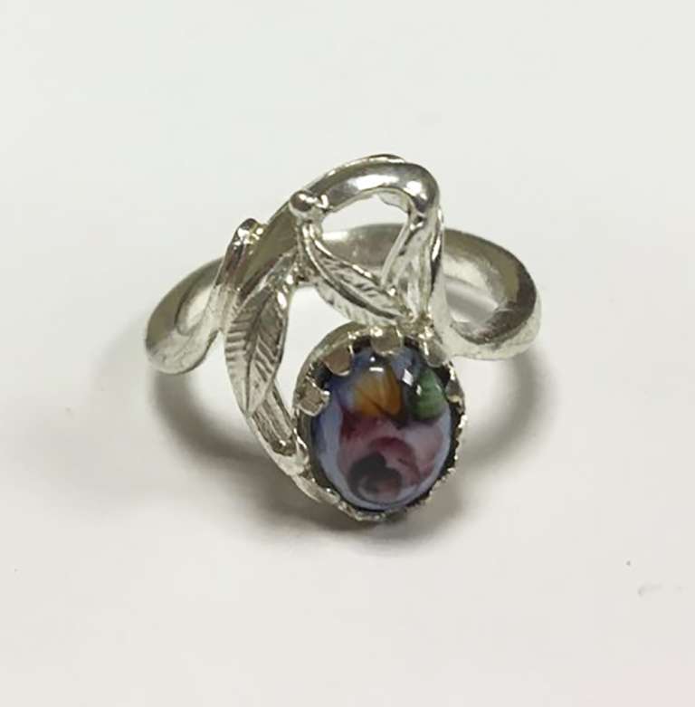 Кольцо "Финифть", серебрение (сост. на фото)