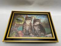 Часы настенные панно, котята