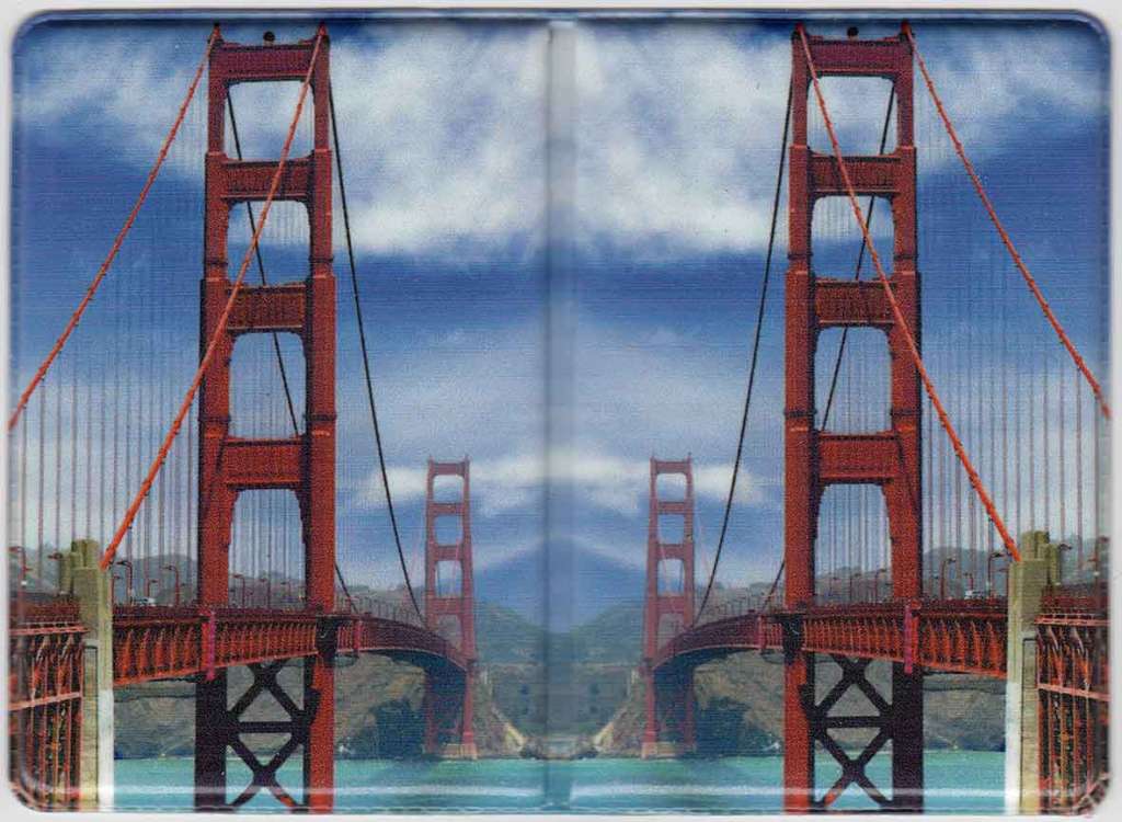 Обложка для проездного, Пластиковая, Фотопринт &quot;Большой вантовый мост&quot;