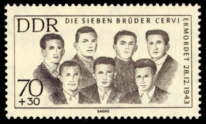 (1962-058) Марка Германия (ГДР) &quot;Семь братьев Черви&quot;    Анти-фашисты III Θ