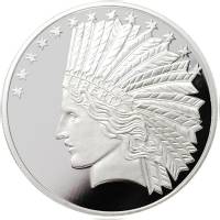 (,) Монета США Без даты год 1 унция "Голова Свободы"  Серебро Ag 999  PROOF