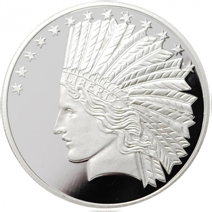 (,) Монета США Без даты год 1 унция &quot;Голова Свободы&quot;  Серебро Ag 999  PROOF