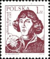 (1972-089) Марка Польша "Н. Коперник (Пурпурная)"    Н. Коперник (Стандартный выпуск) III O